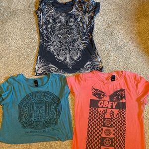 Lot shirts Obey & angels and diamonds